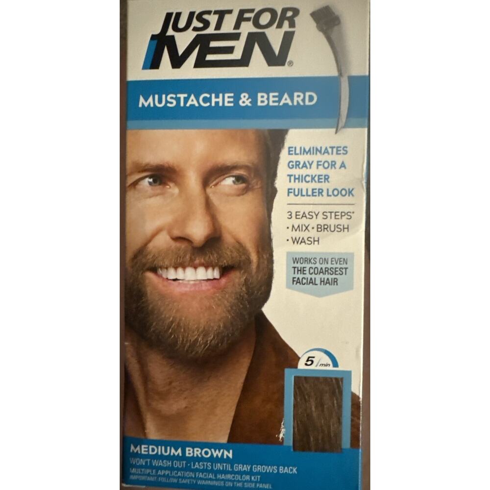 Just For Men Easy Brush-in Color For Mustache & Beard M-35 Medium Brown 1 Count